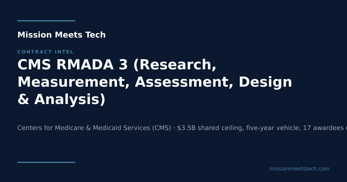 CMS RMADA 3 (Research, Measurement, Assessment, Design & Analysis ...