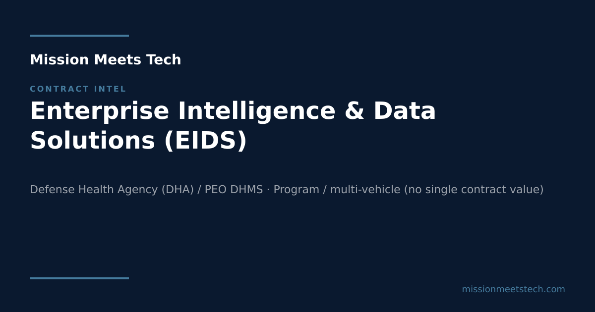 Enterprise Intelligence & Data Solutions (EIDS) — Contract Tracker ...