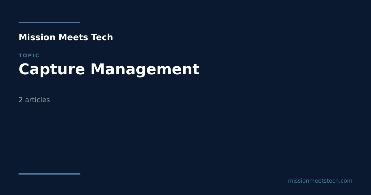 Capture Management Software Capture Management — Mission Meets Tech